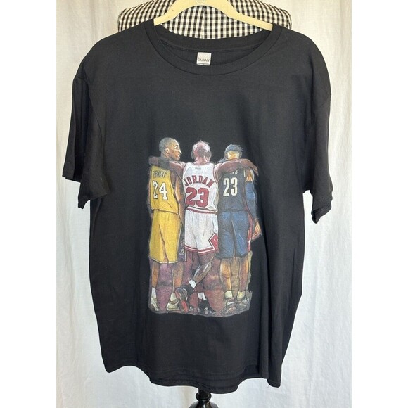 Gildan Kobe Bryant Lebron Goats Los Angeles Basketball Fan T Shirt Black Mens XL - Picture 1 of 5